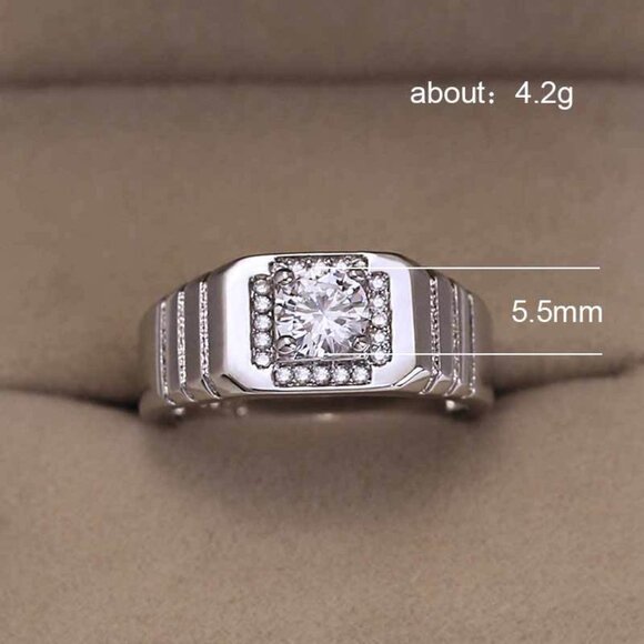 🎊 925 Silver Plated Round Shaped Cut CZ Fashionable Ring, FB16FA1101 - Picture 7 of 7